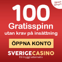 100 Free Spins utan insättning på SverigeCasino