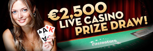 25 000 kr prisutlottning i livecasinot på CasinoEuro